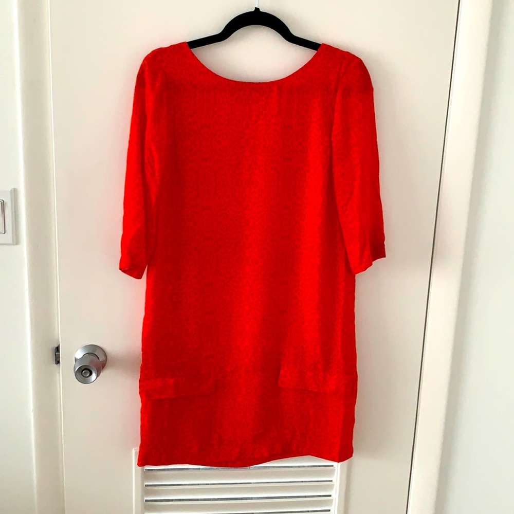 Red/orange Zara dress leopard print NWOT